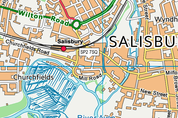 SP2 7SQ map - OS VectorMap District (Ordnance Survey)