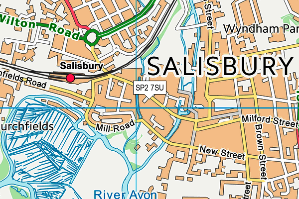 SP2 7SU map - OS VectorMap District (Ordnance Survey)