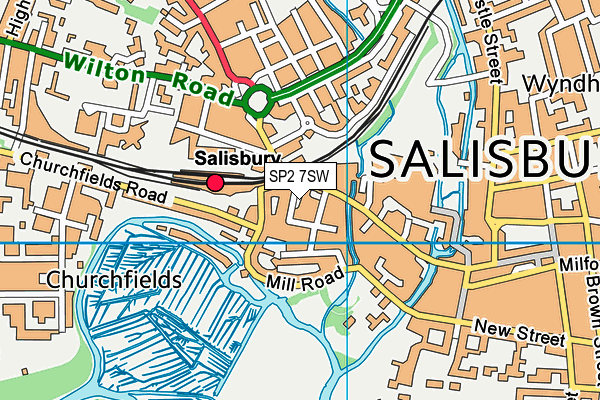 SP2 7SW map - OS VectorMap District (Ordnance Survey)