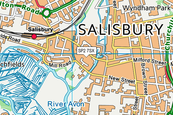 SP2 7SX map - OS VectorMap District (Ordnance Survey)