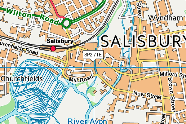 SP2 7TE map - OS VectorMap District (Ordnance Survey)