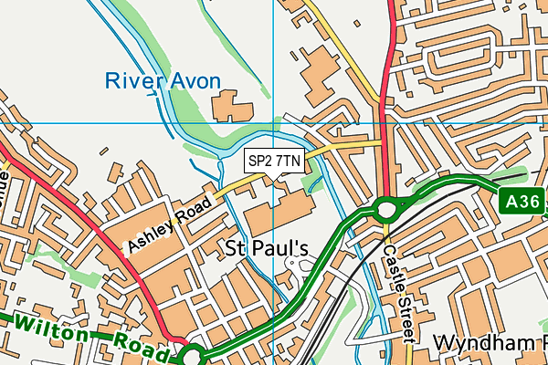 SP2 7TN map - OS VectorMap District (Ordnance Survey)