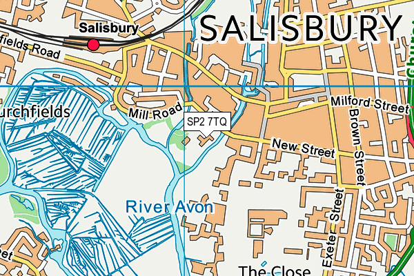 SP2 7TQ map - OS VectorMap District (Ordnance Survey)