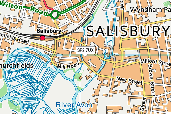 SP2 7UX map - OS VectorMap District (Ordnance Survey)