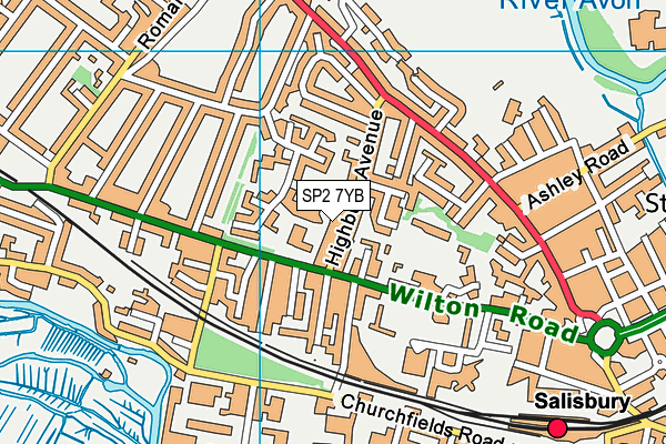 SP2 7YB map - OS VectorMap District (Ordnance Survey)