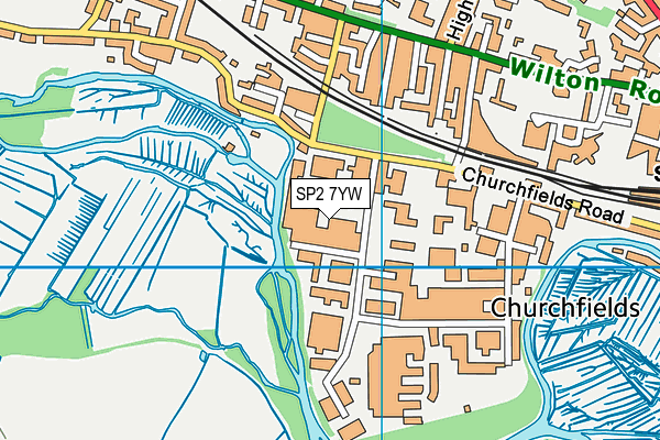 SP2 7YW map - OS VectorMap District (Ordnance Survey)