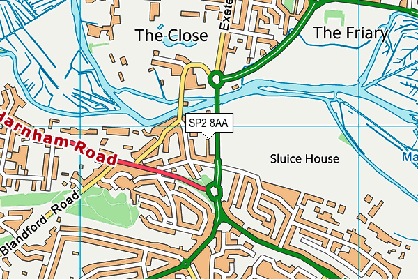 SP2 8AA map - OS VectorMap District (Ordnance Survey)