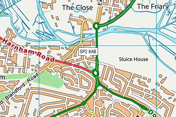 SP2 8AB map - OS VectorMap District (Ordnance Survey)