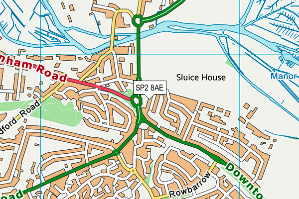 SP2 8AE map - OS VectorMap District (Ordnance Survey)