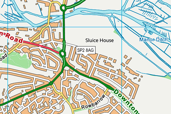 SP2 8AG map - OS VectorMap District (Ordnance Survey)