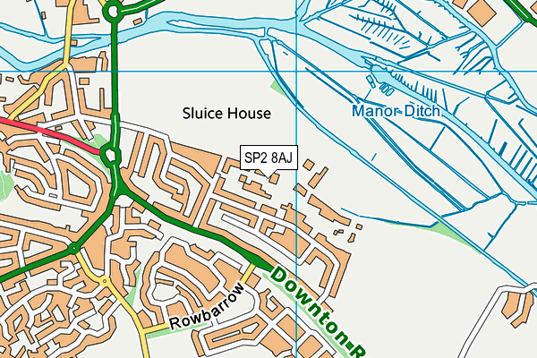 SP2 8AJ map - OS VectorMap District (Ordnance Survey)