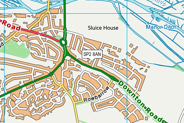 SP2 8AN map - OS VectorMap District (Ordnance Survey)