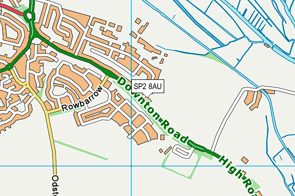 SP2 8AU map - OS VectorMap District (Ordnance Survey)