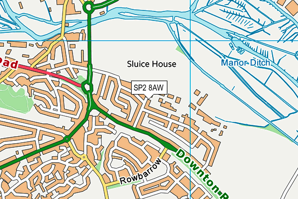 SP2 8AW map - OS VectorMap District (Ordnance Survey)