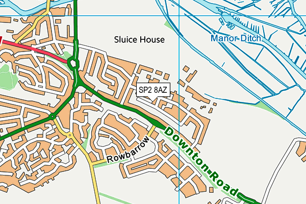 SP2 8AZ map - OS VectorMap District (Ordnance Survey)