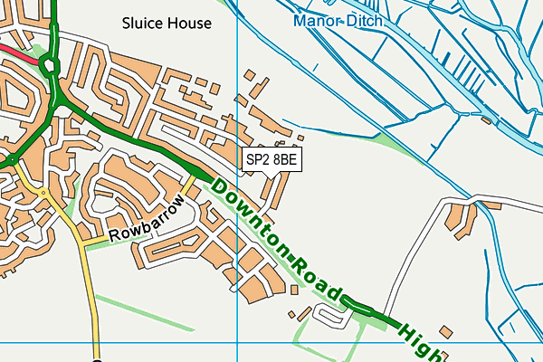 SP2 8BE map - OS VectorMap District (Ordnance Survey)