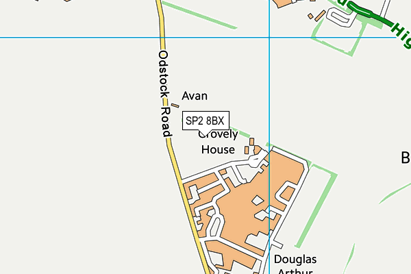 SP2 8BX map - OS VectorMap District (Ordnance Survey)