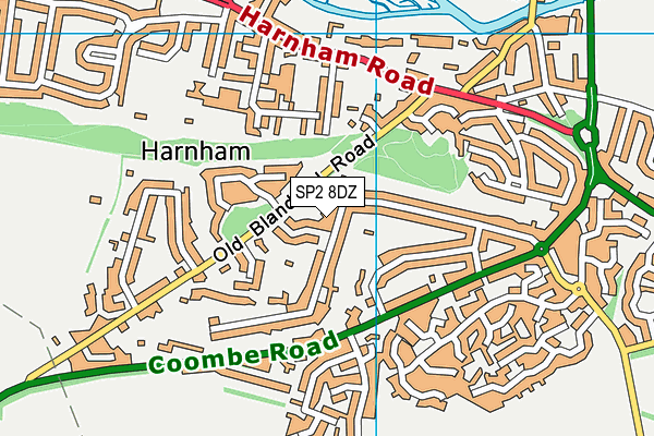 SP2 8DZ map - OS VectorMap District (Ordnance Survey)