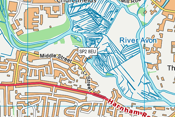 SP2 8EU map - OS VectorMap District (Ordnance Survey)