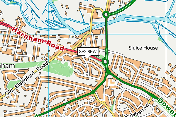 SP2 8EW map - OS VectorMap District (Ordnance Survey)