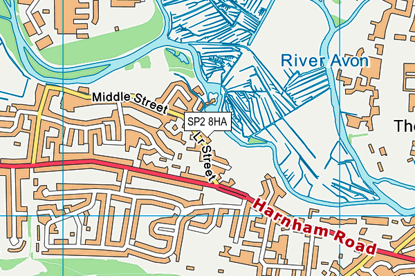 SP2 8HA map - OS VectorMap District (Ordnance Survey)