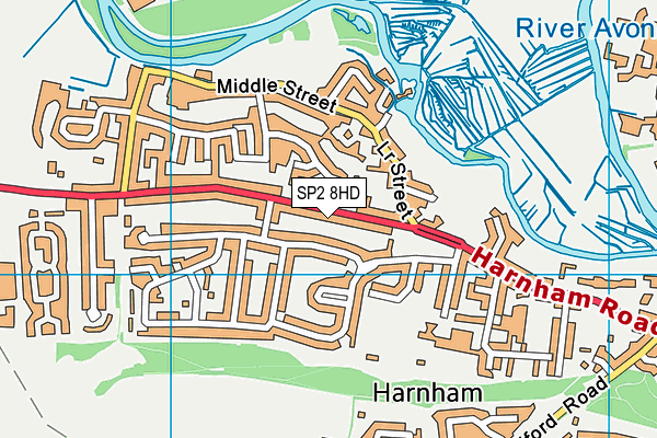 SP2 8HD map - OS VectorMap District (Ordnance Survey)