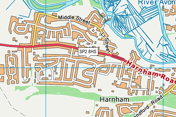 SP2 8HS map - OS VectorMap District (Ordnance Survey)