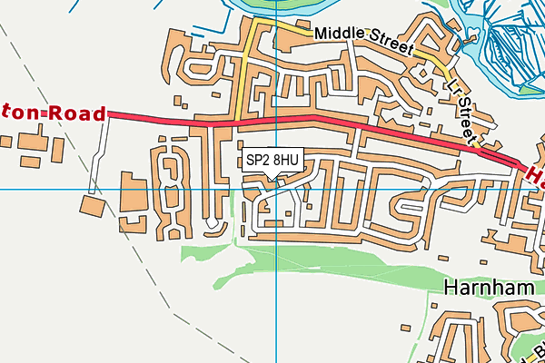 SP2 8HU map - OS VectorMap District (Ordnance Survey)