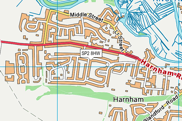 SP2 8HW map - OS VectorMap District (Ordnance Survey)