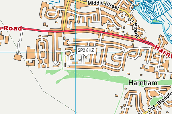 SP2 8HZ map - OS VectorMap District (Ordnance Survey)