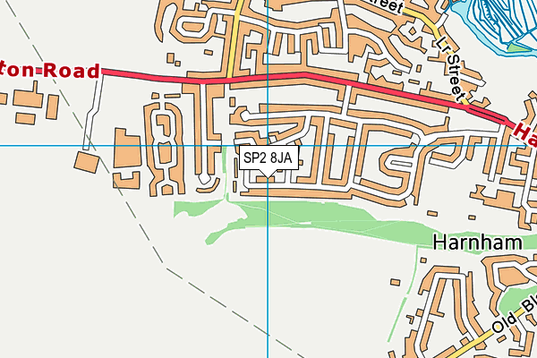 SP2 8JA map - OS VectorMap District (Ordnance Survey)