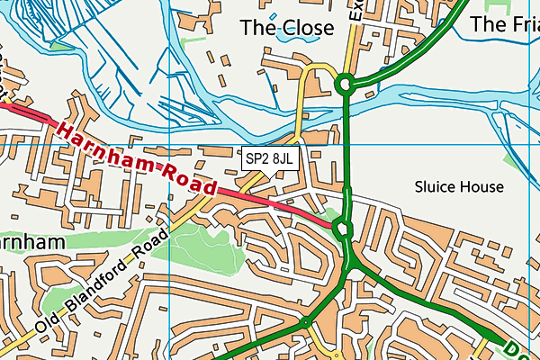 SP2 8JL map - OS VectorMap District (Ordnance Survey)