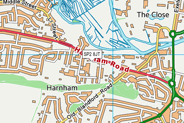 SP2 8JT map - OS VectorMap District (Ordnance Survey)