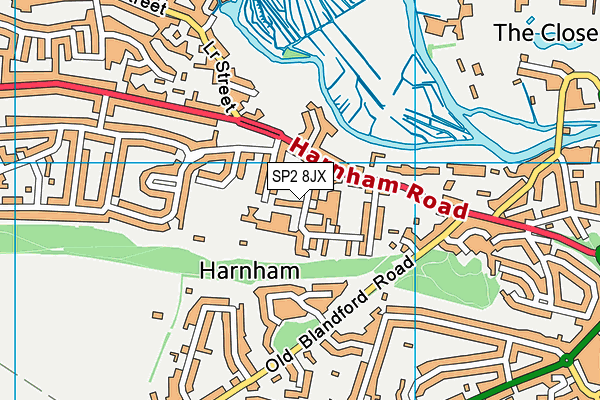 SP2 8JX map - OS VectorMap District (Ordnance Survey)