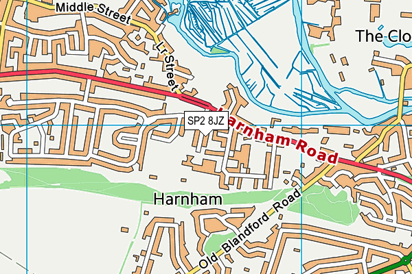 Harnham Church Of England Junior School map (SP2 8JZ) - OS VectorMap District (Ordnance Survey)