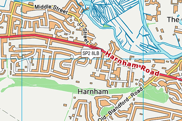 SP2 8LB map - OS VectorMap District (Ordnance Survey)