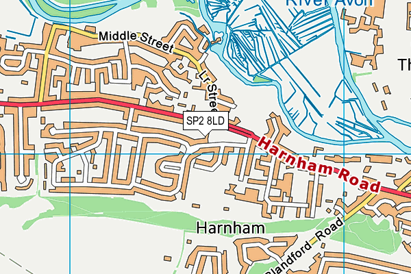 SP2 8LD map - OS VectorMap District (Ordnance Survey)