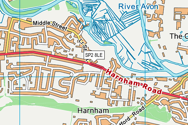 SP2 8LE map - OS VectorMap District (Ordnance Survey)
