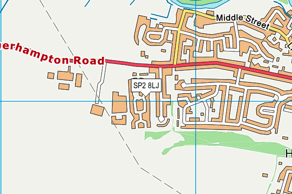 SP2 8LJ map - OS VectorMap District (Ordnance Survey)