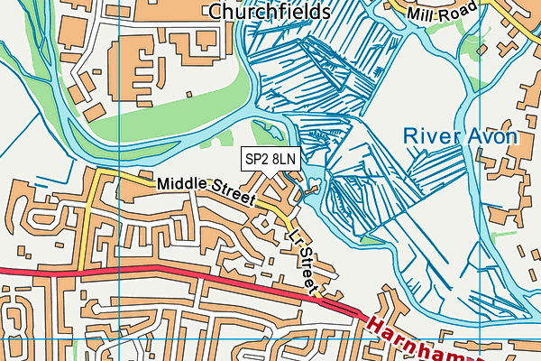 SP2 8LN map - OS VectorMap District (Ordnance Survey)