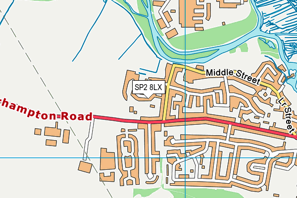 SP2 8LX map - OS VectorMap District (Ordnance Survey)