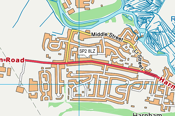 SP2 8LZ map - OS VectorMap District (Ordnance Survey)