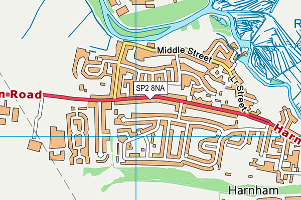 SP2 8NA map - OS VectorMap District (Ordnance Survey)