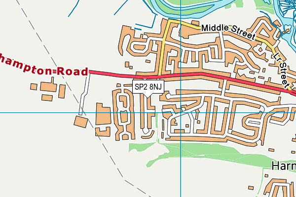 SP2 8NJ map - OS VectorMap District (Ordnance Survey)