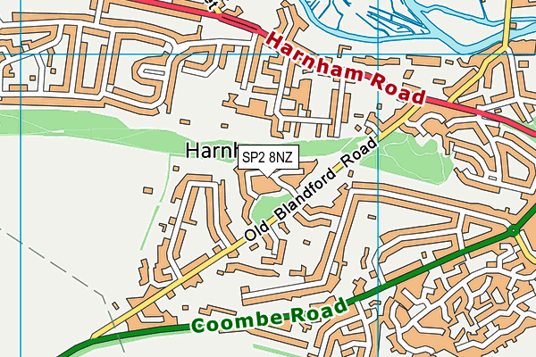 SP2 8NZ map - OS VectorMap District (Ordnance Survey)