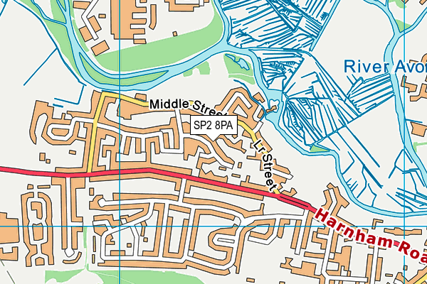 SP2 8PA map - OS VectorMap District (Ordnance Survey)