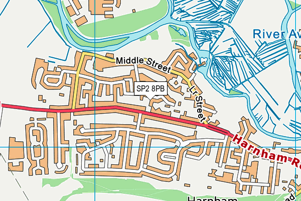 SP2 8PB map - OS VectorMap District (Ordnance Survey)