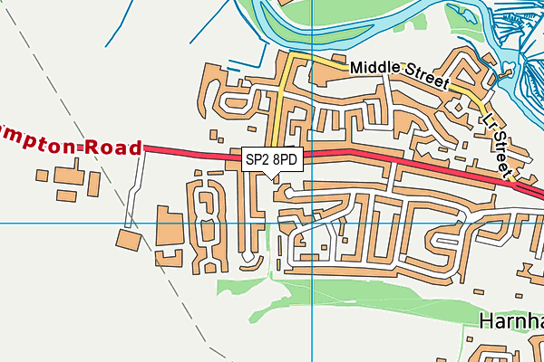 SP2 8PD map - OS VectorMap District (Ordnance Survey)