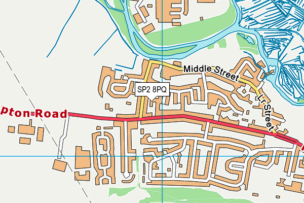 SP2 8PQ map - OS VectorMap District (Ordnance Survey)