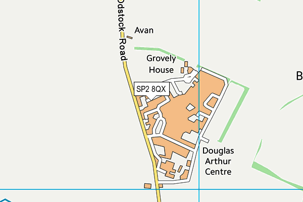 SP2 8QX map - OS VectorMap District (Ordnance Survey)